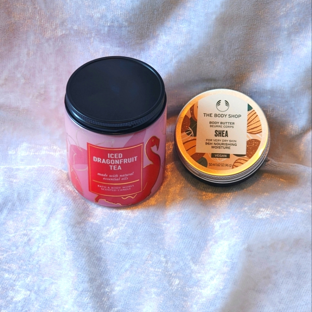 Candle & Body Butter Bundle 🦩Iced Dragonfruit Tea + Shea Body Butter 🌰